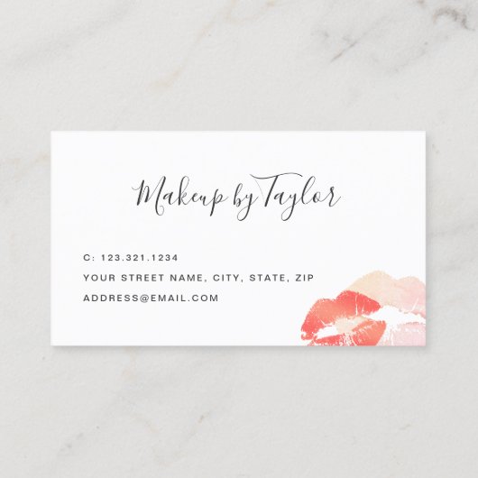 Visitekaartje van de moderne rode lippen (Achterkant)