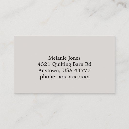 Visitekaartje van de  naaimachine (Achterkant)