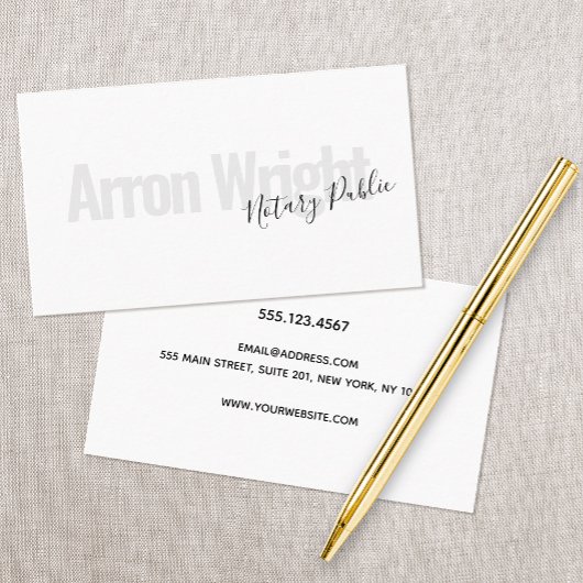 Visitekaartje van de Notaristekenaar van de Lening