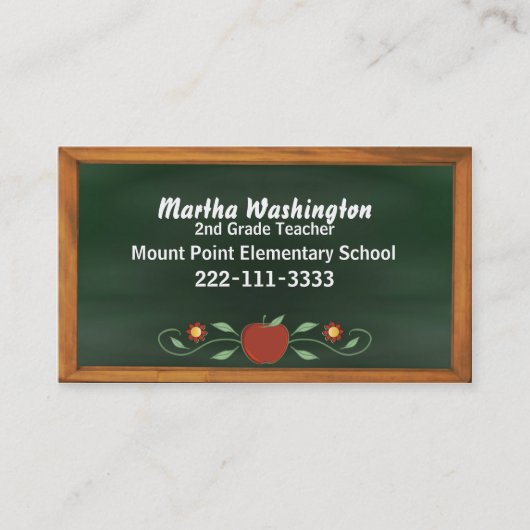 Visitekaartje van de oude Fashioned Chalk Board va Afsprakenkaartje (Voorkant)