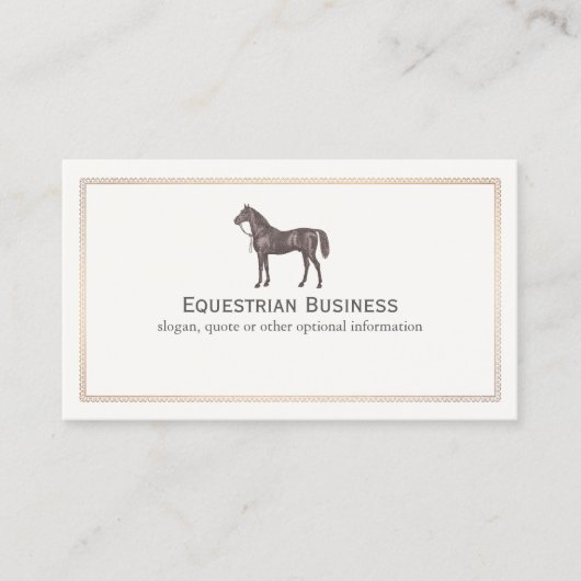 Visitekaartje van de paardensport van bruin paard (Voorkant)
