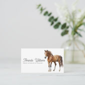 Visitekaartje van de paardensport van bruin paard (Staand voorkant)