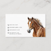 Visitekaartje van de paardensport van bruin paard (Achterkant)