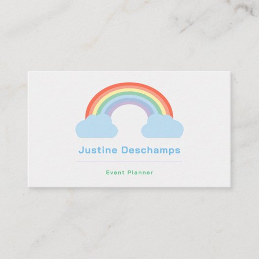 Visitekaartje van de pasteelregenboog (Voorkant)