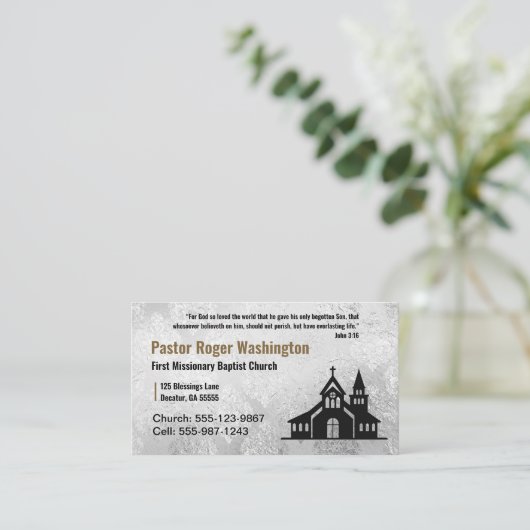 Visitekaartje van de pastor van de gouden en witte (Staand voorkant)