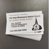 Visitekaartje van de pastor van de gouden en witte