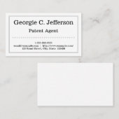 Visitekaartje van de patentagent reinigen en gewoo (Voorkant / Achterkant)