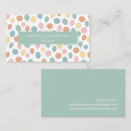 Visitekaartje van de Planner van de Balloons (Voorkant / Achterkant)
