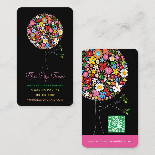 Visitekaartje van de Pop van de  van de flessenblo (Voorkant / Achterkant)