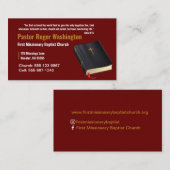 Visitekaartje van de predikant van de Bijbel van D (Voorkant / Achterkant)