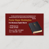 Visitekaartje van de predikant van de Bijbel van D (Voorkant)