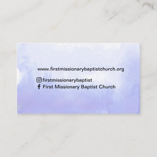 Visitekaartje van de predikant van de Bijbel van D (Achterkant)