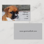 Visitekaartje van de puppy Boxer (Voorkant / Achterkant)