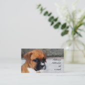Visitekaartje van de puppy Boxer (Staand voorkant)