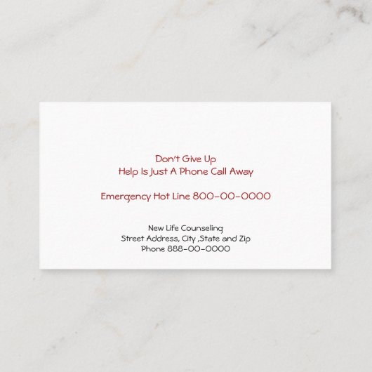 Visitekaartje van de raadsman (Achterkant)