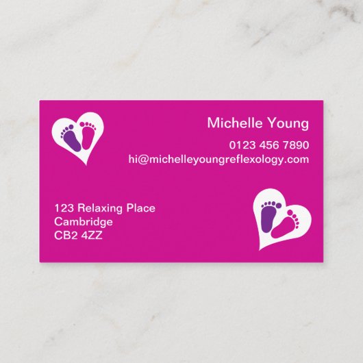 Visitekaartje van de reflexologie (Achterkant)