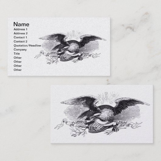 Visitekaartje van de Revolutionaire Oorlog (Voorkant / Achterkant)