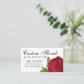 Visitekaartje van de rode roze, Florist, hairdress Afsprakenkaartje (Staand voorkant)
