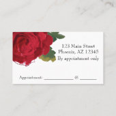 Visitekaartje van de rode roze, Florist, hairdress Afsprakenkaartje (Achterkant)