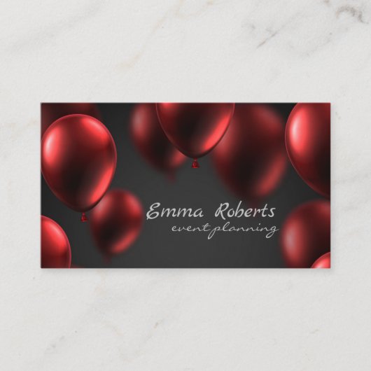 Visitekaartje van de Rode Siny Balloons (Voorkant)
