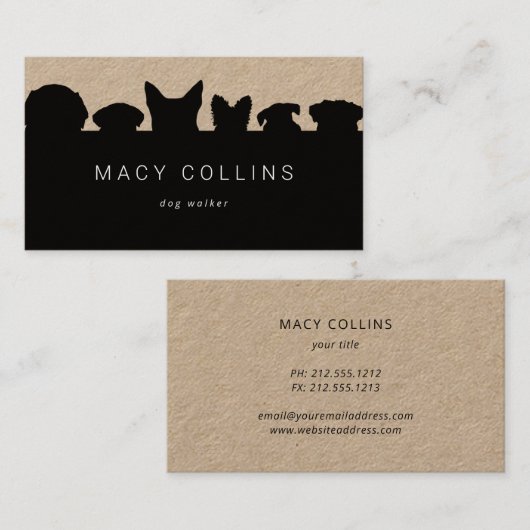 Visitekaartje van de roesthond (Voorkant / Achterkant)