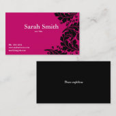 Visitekaartje van de roze paislepdemaat van Fuschi (Voorkant / Achterkant)