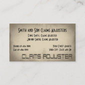 Visitekaartje van de schaderegelaar (Voorkant)