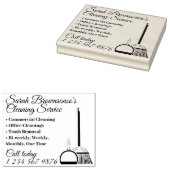 Visitekaartje van de schoonmaakdienst Janitorial M Rubberstempel (Gestempeld)