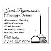 Visitekaartje van de schoonmaakdienst Janitorial M Rubberstempel (Afrduk)