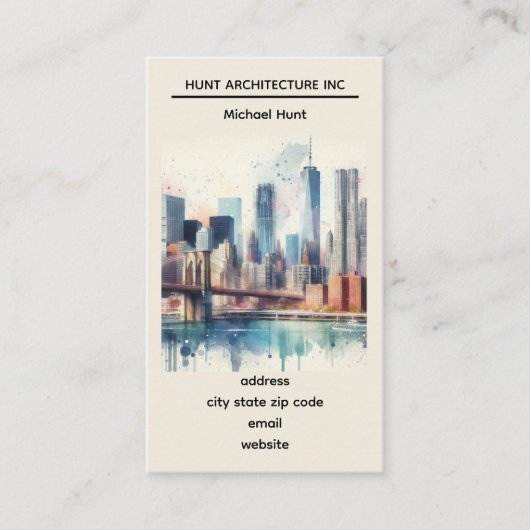 Visitekaartje van de Sjabloon van de skyline van n (Voorkant)