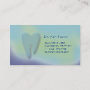Visitekaartje van de tandheelkundige Molar blauw/P Afsprakenkaartje