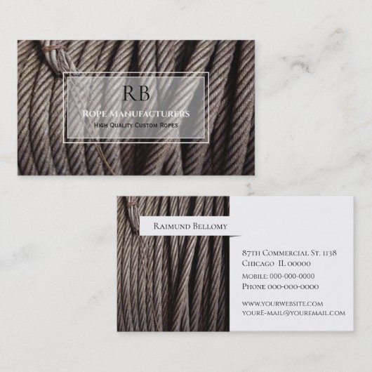 Visitekaartje van de tellingsfabrikant (Voorkant / Achterkant)