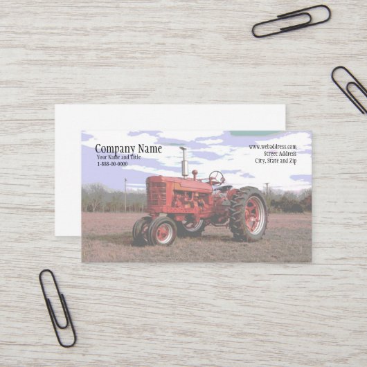 Visitekaartje van de trekker (Voorkant / Achterkant in situ)