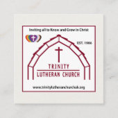 Visitekaartje van de Trinity Lutheran Church (Voorkant)