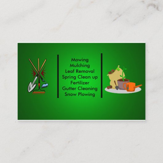 Visitekaartje van de tuindienst (Achterkant)