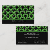 Visitekaartje van de Uptown Glam, groen (Voorkant / Achterkant)