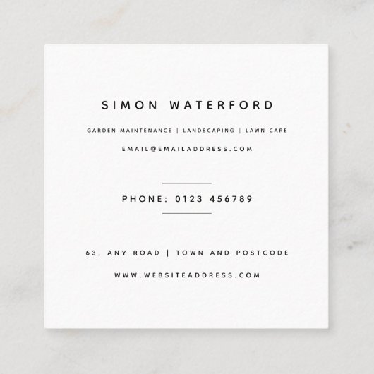 Visitekaartje van de Veerbloem (Achterkant)