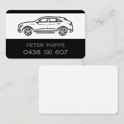 Visitekaartje van de vervoerdienst (Voorkant / Achterkant)