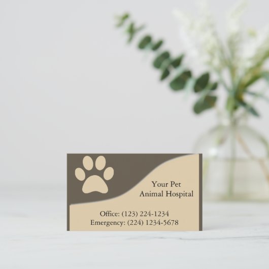 Visitekaartje van de veterinaire dienst (Staand voorkant)