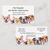 Visitekaartje van de veterinaire dienst (Voorkant / Achterkant)