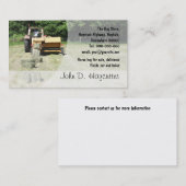 Visitekaartje van de vierkante balder (Voorkant / Achterkant)