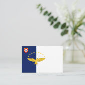 Visitekaartje van de vlag van de Azoren (Staand voorkant)