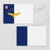 Visitekaartje van de vlag van de Azoren (Voorkant / Achterkant)