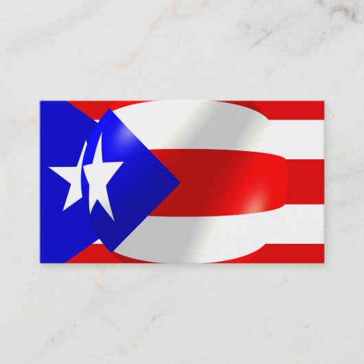 Visitekaartje van de vlag van Puerto Rico (Voorkant)