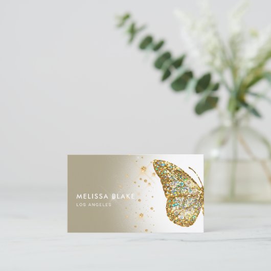 visitekaartje van de vlinder logo (Staand voorkant)