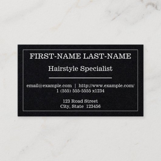 Visitekaartje van de voormalige specialist in Hair (Voorkant)