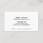 Visitekaartje van de waterfiltratiedienst (Achterkant)