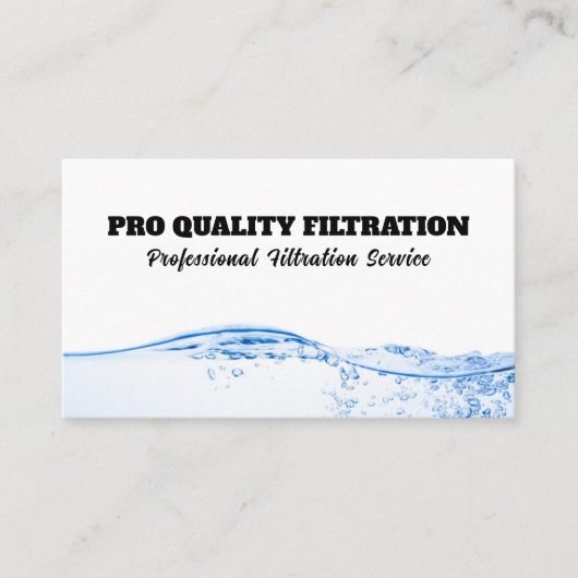 Visitekaartje van de waterfiltratiedienst (Voorkant)