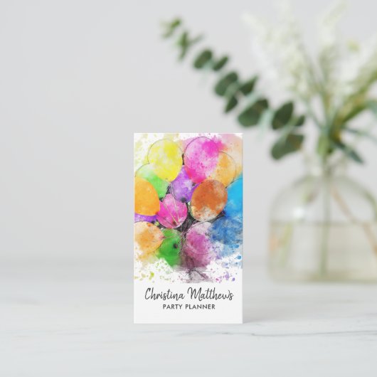 Visitekaartje van de waterverf-partij (Staand voorkant)
