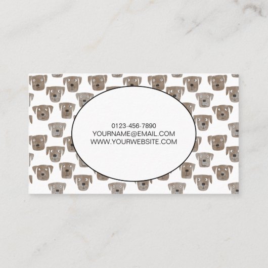 Visitekaartje van de Waterverf van de Dog of Pet (Achterkant)